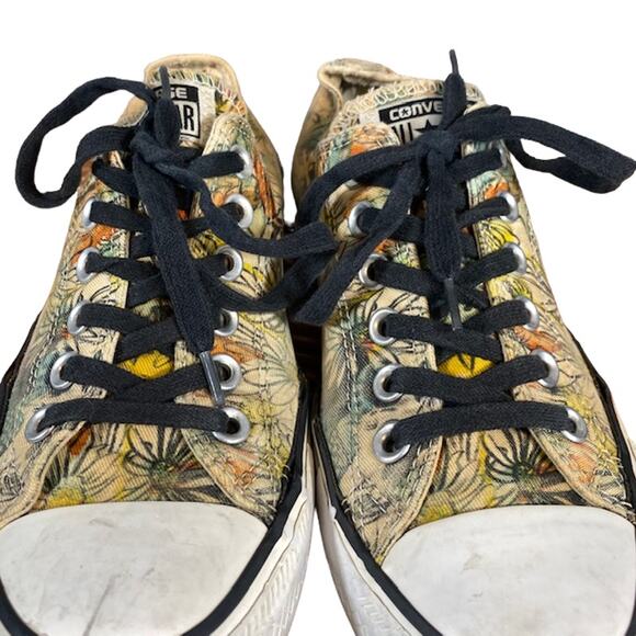 Converse Multi-Color Floral Detail Low Top Lace Up Sneakers Women Sz 7 - Picture 8 of 11